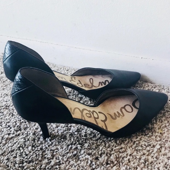 Sam Edelman Black Leather Pumps Size 8M - Picture 7 of 8